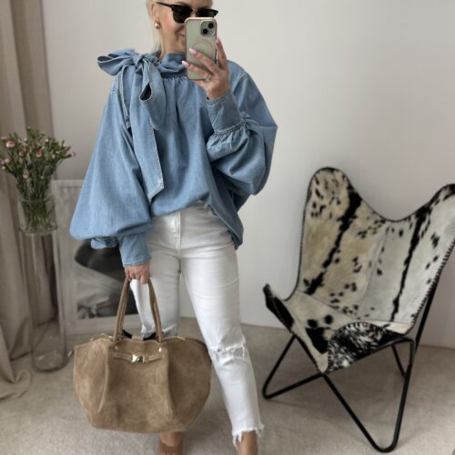 KOSZULA JEANSOWA Z WIĄZANIEM