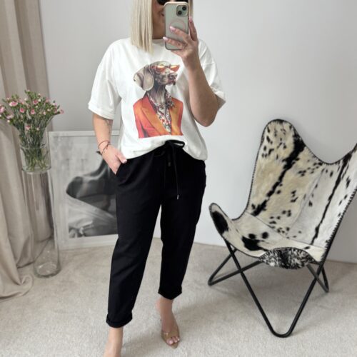 BAWEŁNIANE SPODNIE  CZARNE