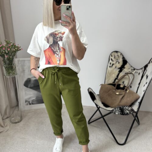 BAWEŁNIANE SPODNIE  ZIELEŃ