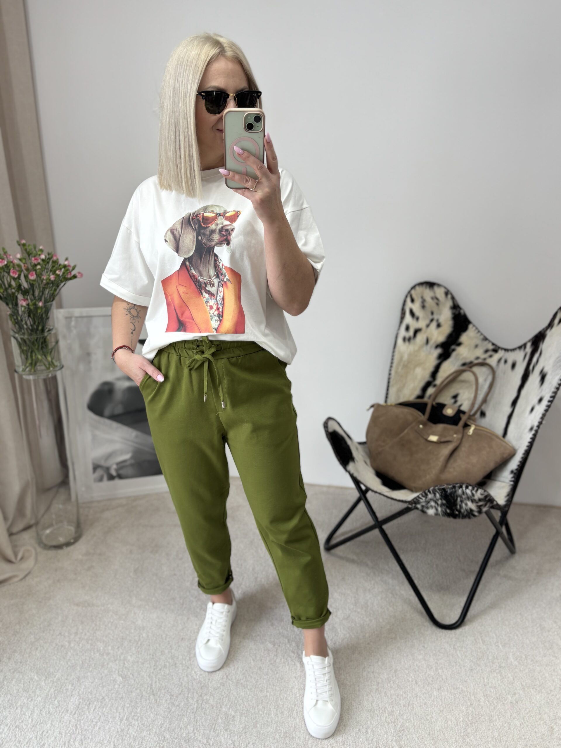 BAWEŁNIANE SPODNIE ZIELEŃ