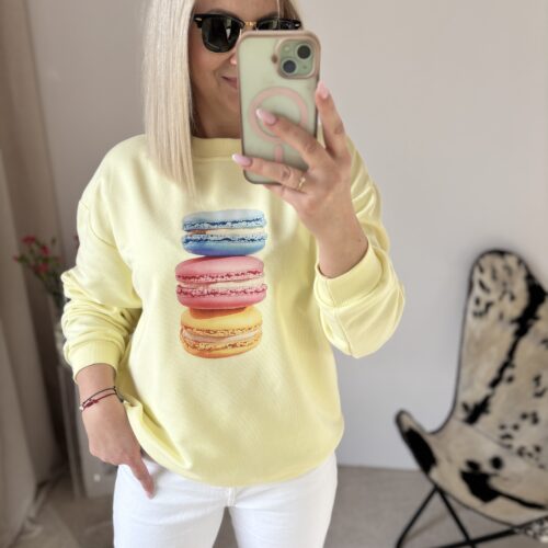 BLUZA MAKARONIKI PASTELOWY ŻÓŁTY